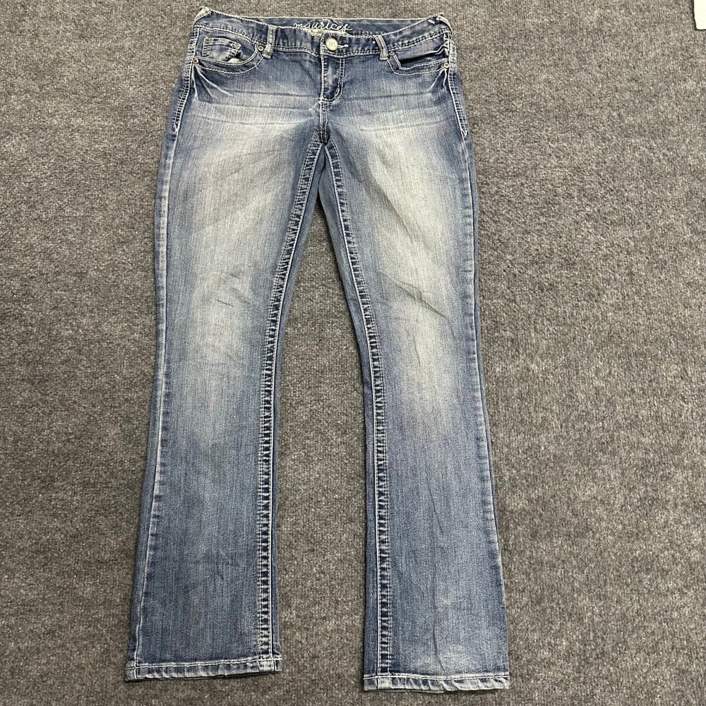Maurices Jeans Womens Size 5/6 Short Dylan Medium Wash Bootcut Contrast Stitch
